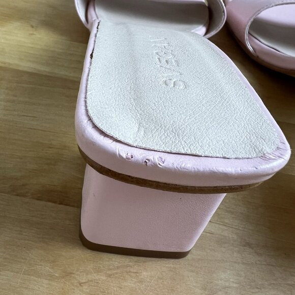 SVEGAN Alohas Pink Mules Block Heel Sandals Size EU 40 US 9 Slip-On Square Toe - Picture 7 of 13